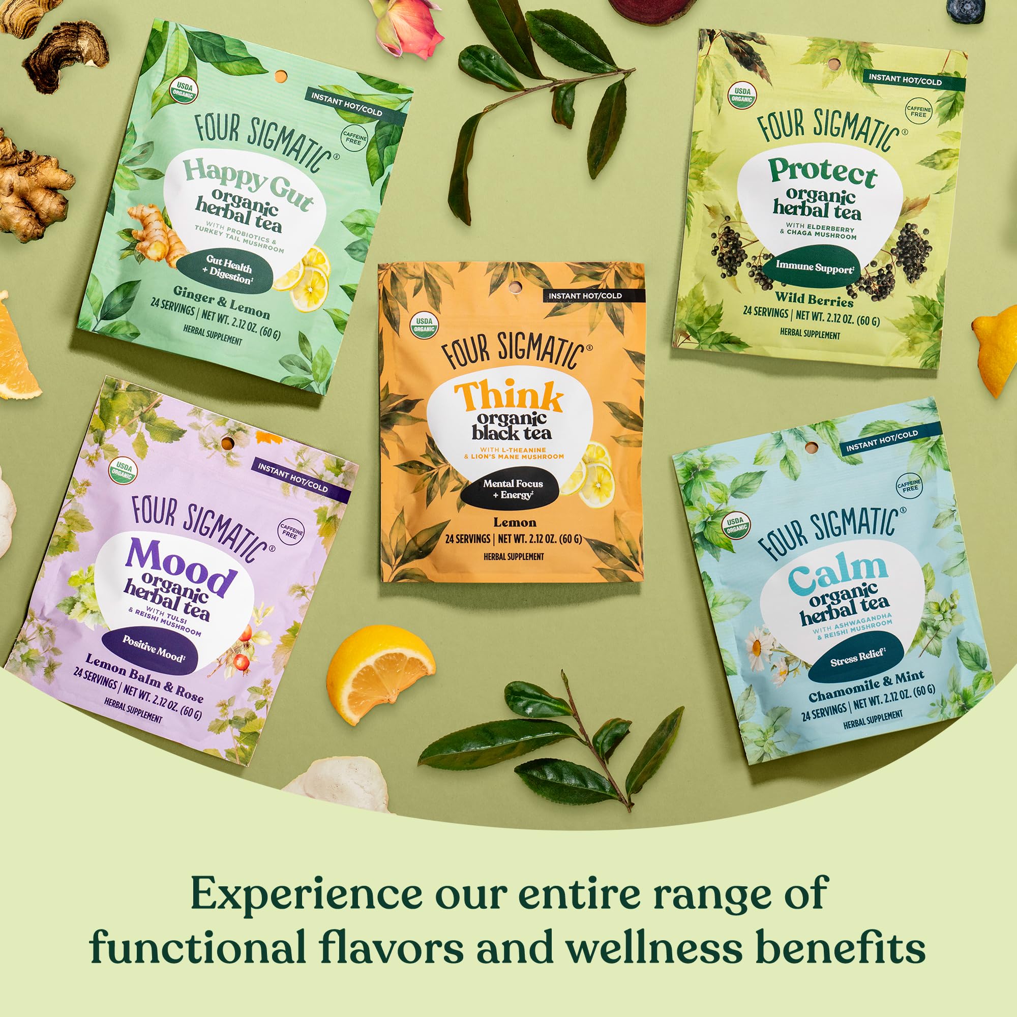 Four Sigmatic Organic Herbal Protect Tea, Case of 6, 2.12 oz Boxes