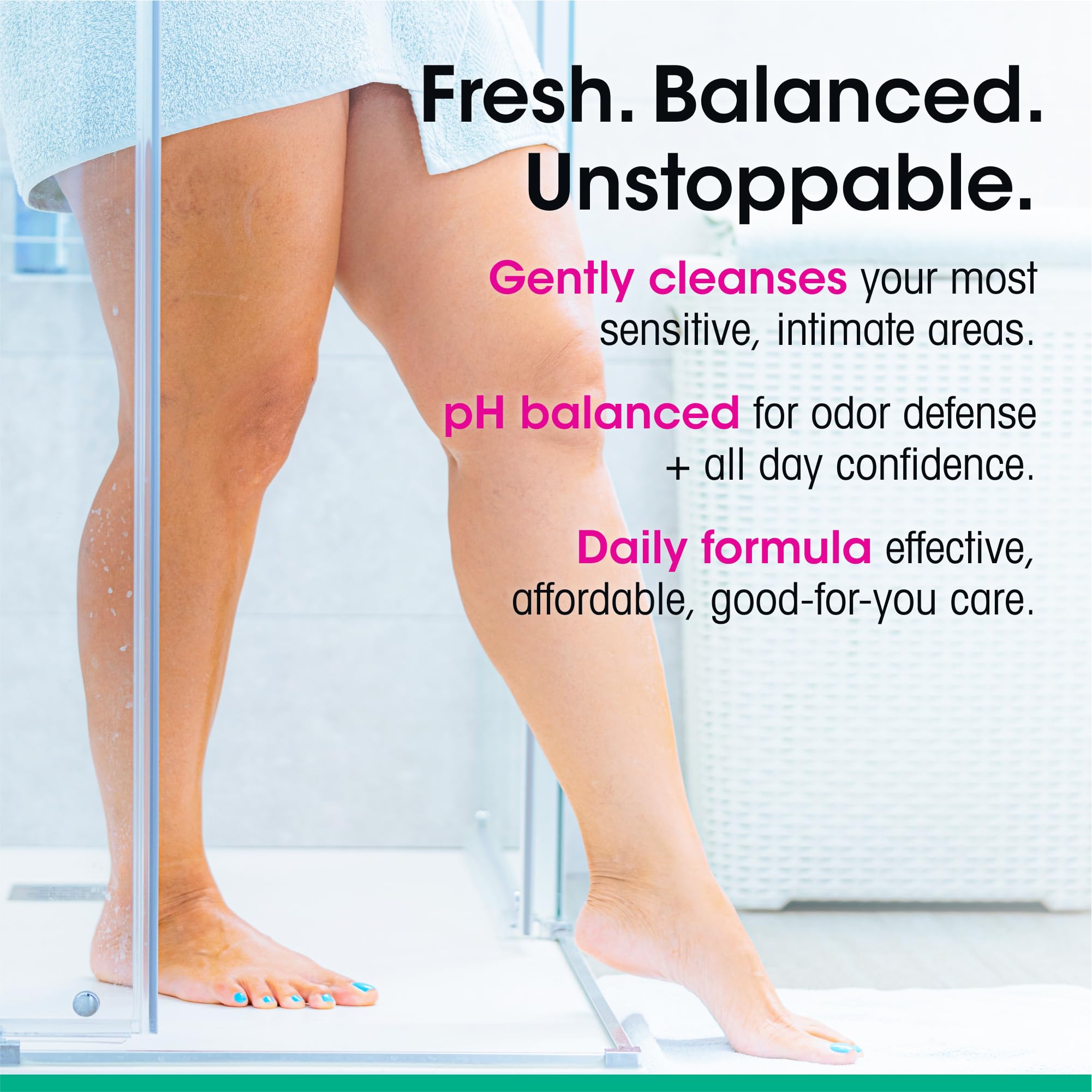 vH Essentials Intimate Feminine Wash with Tea Tree Oil, Cranberry and Prebiotics, Case of 4, 6 Fluid Ounce Bottles