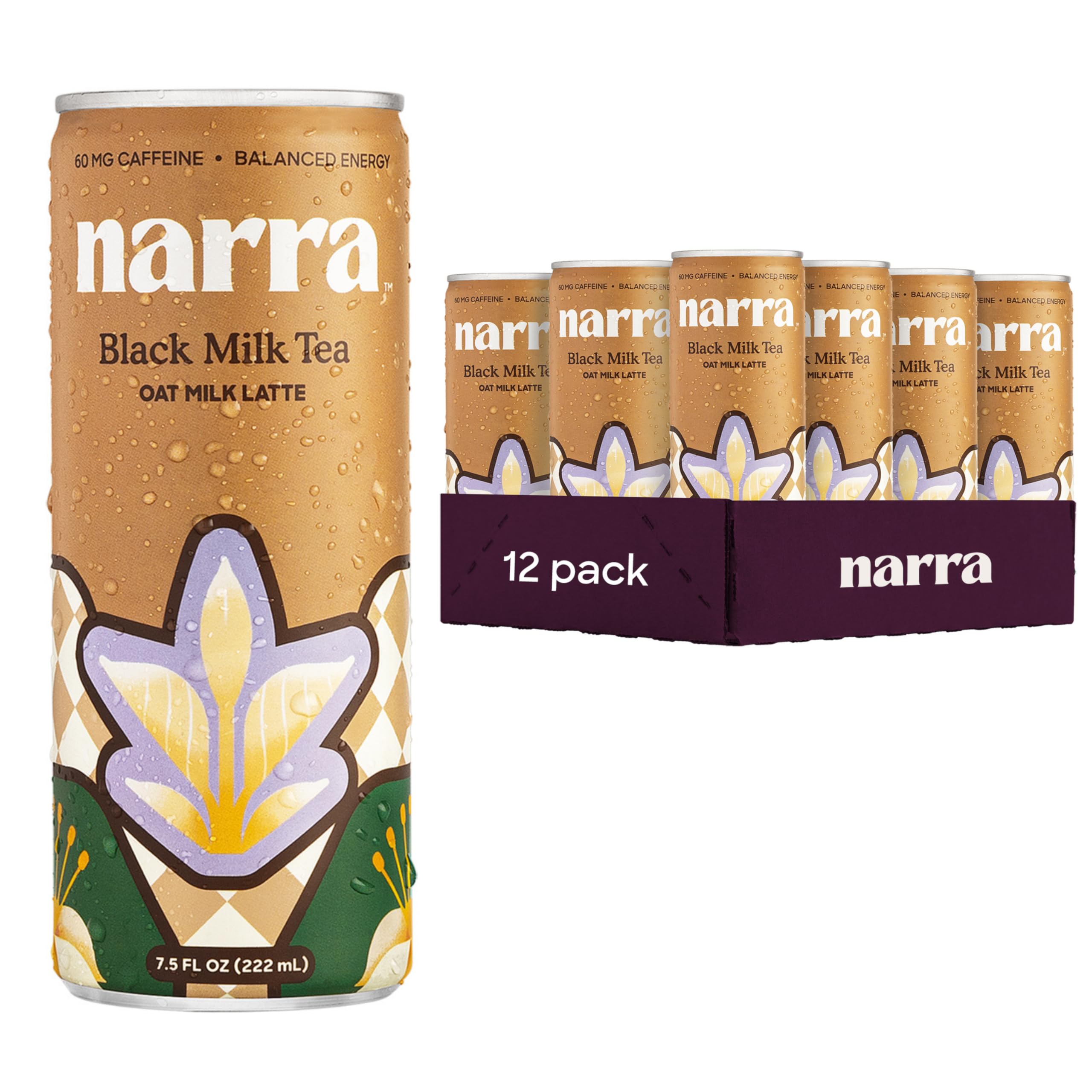 Narra Oat Milk Black Tea, Case of 12, 7.5 Fluid Ounce