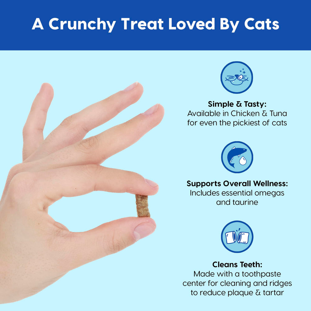 Ark Naturals Clean Chews Kiss Me-Ow Chicken Dental Chews, Case of 6, 3 Ounce Bags