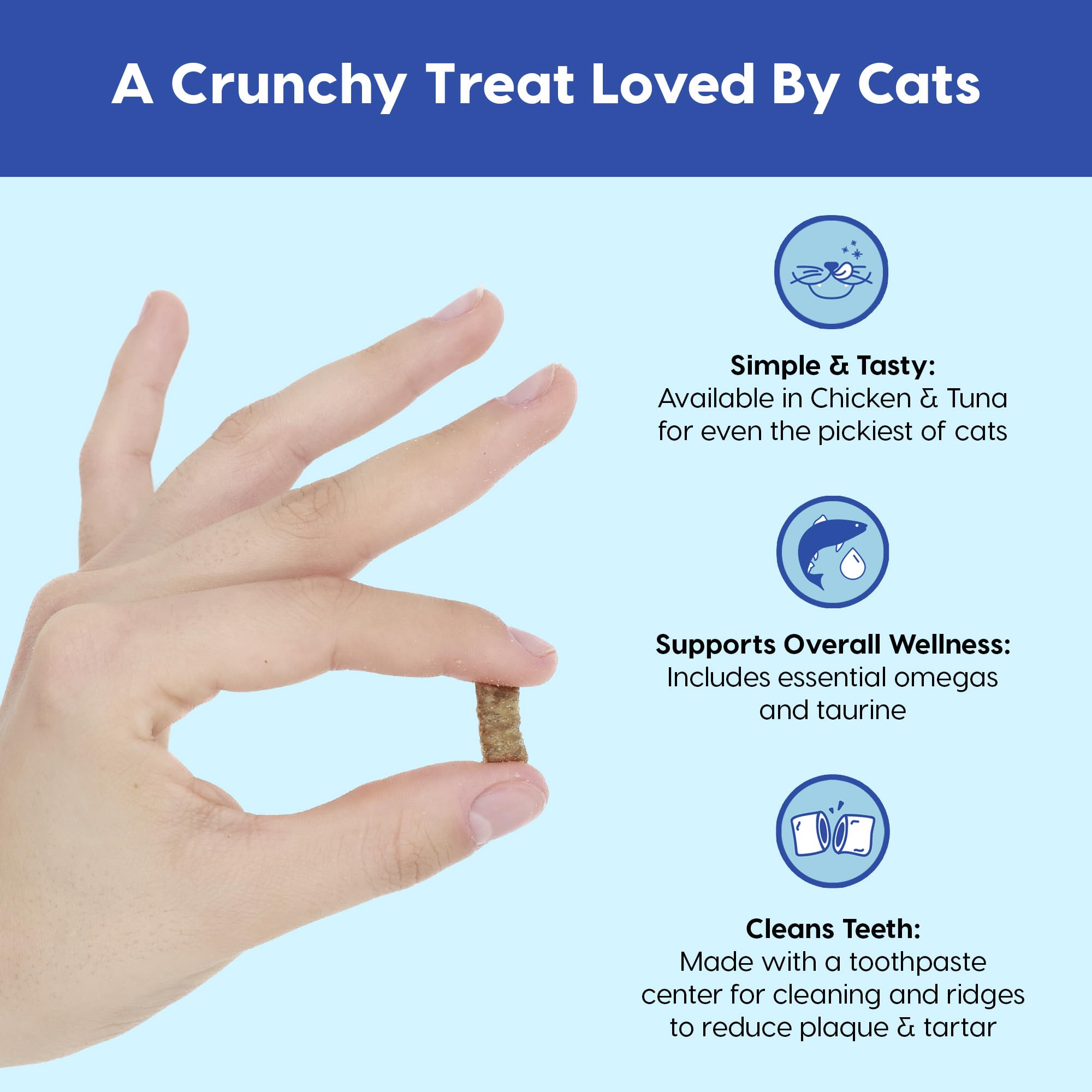 Ark Naturals Clean Chews Kiss Me-Ow Chicken Dental Chews, Case of 6, 3 Ounce Bags