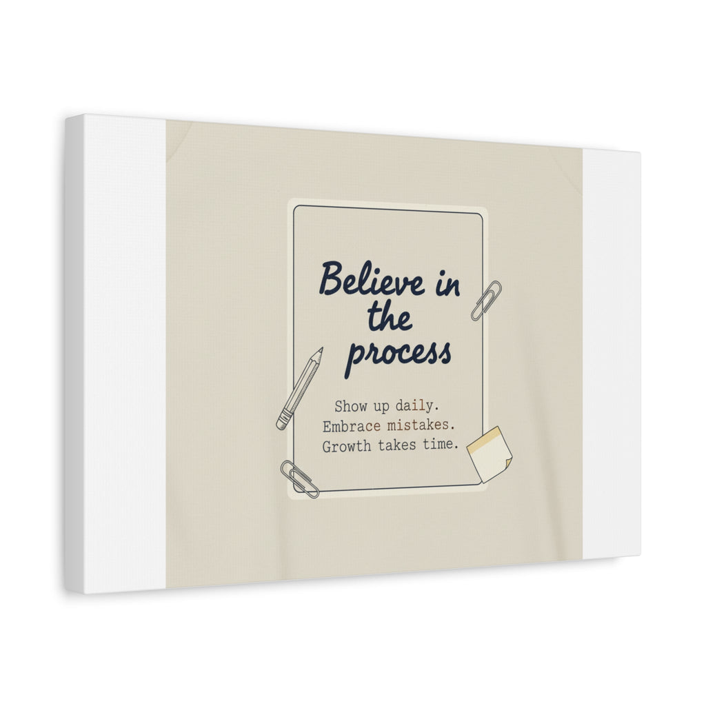Believe in the Process Canvas | analogue note to self, handwritten reminder décor
