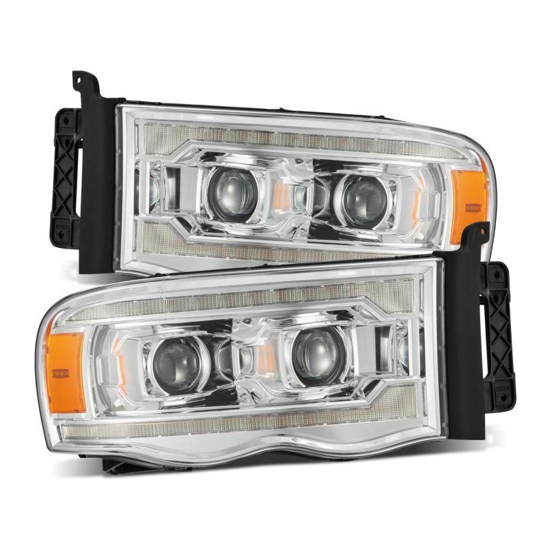 AlphaRex 02-05 Dodge Ram 1500 LUXX LED Proj Headlights Plank Style Chrome w/Activ Light/Seq Signal 880568 *Discontinued