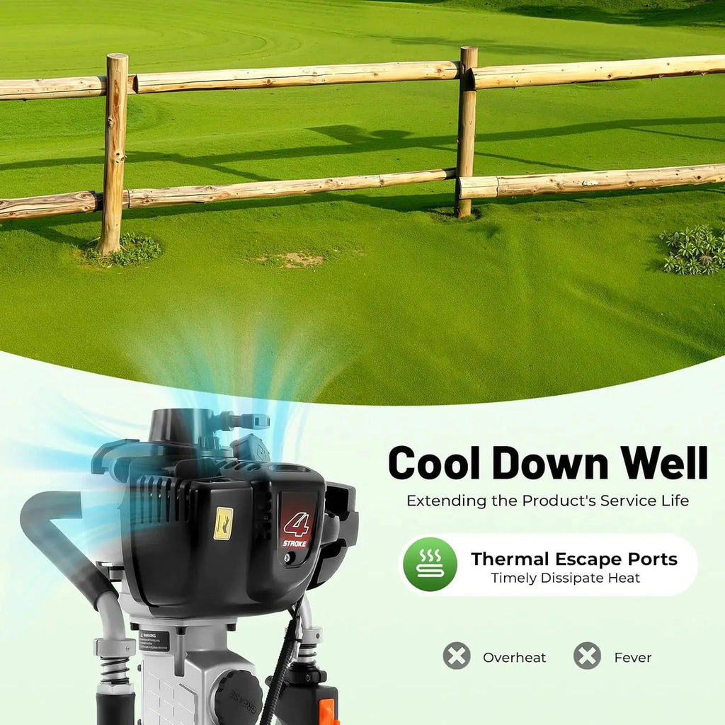 37.7CC 4 Stroke Gas - Powered T Post Driver, Gas Powered Pile Driver with Storage Box, Single Cylinder , Customized - PhishStones Products
