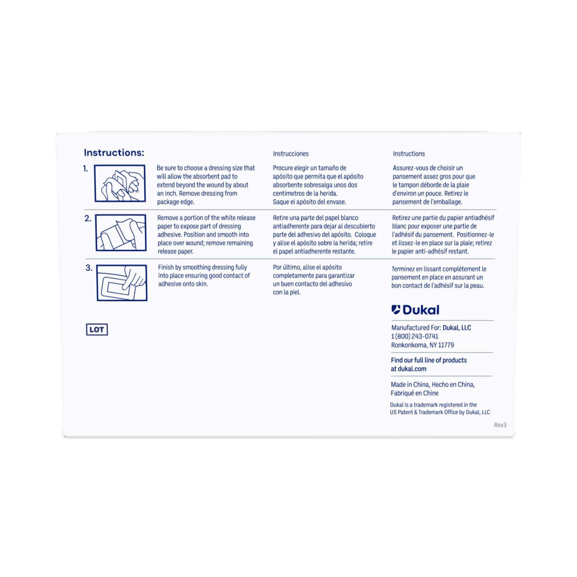 Dukal Island Dressing with Border, 2 x 3 Inch 4070