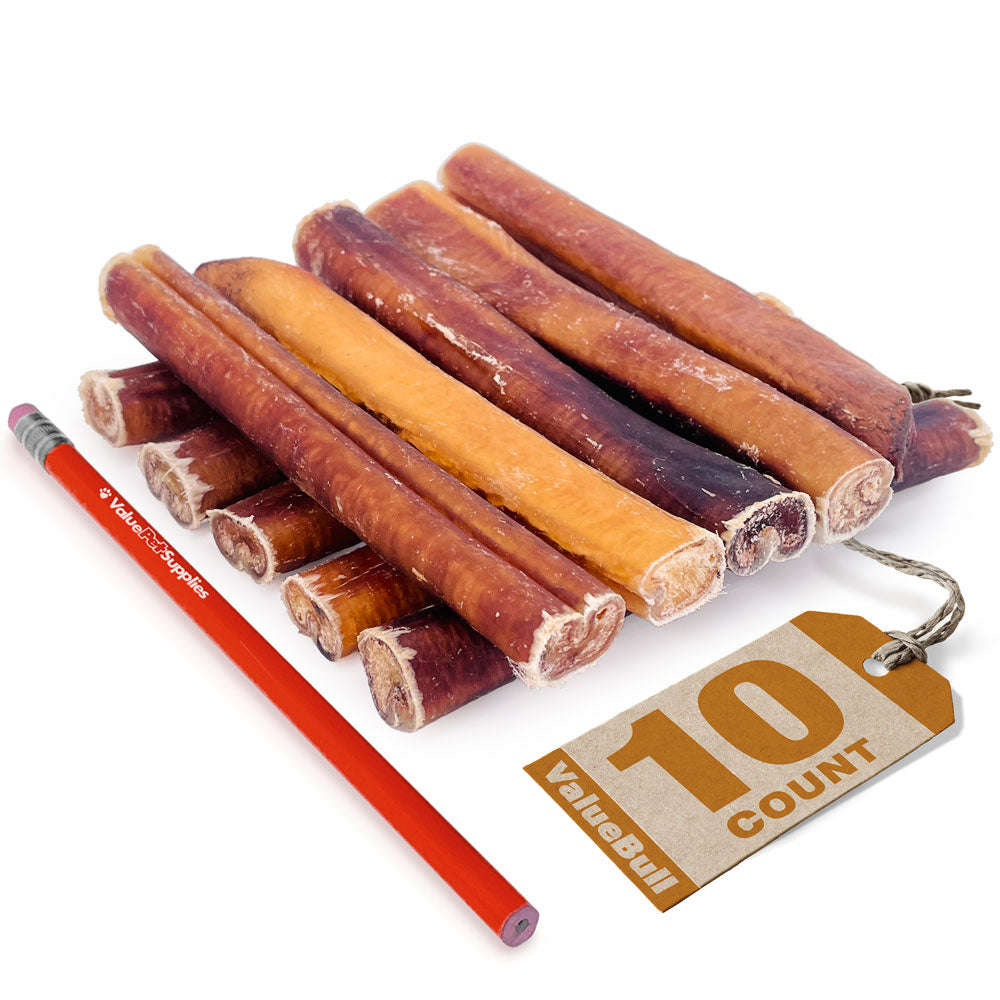 ValueBull USA Bully Sticks for Large Dogs, Jumbo 6 Inch, 10 Count