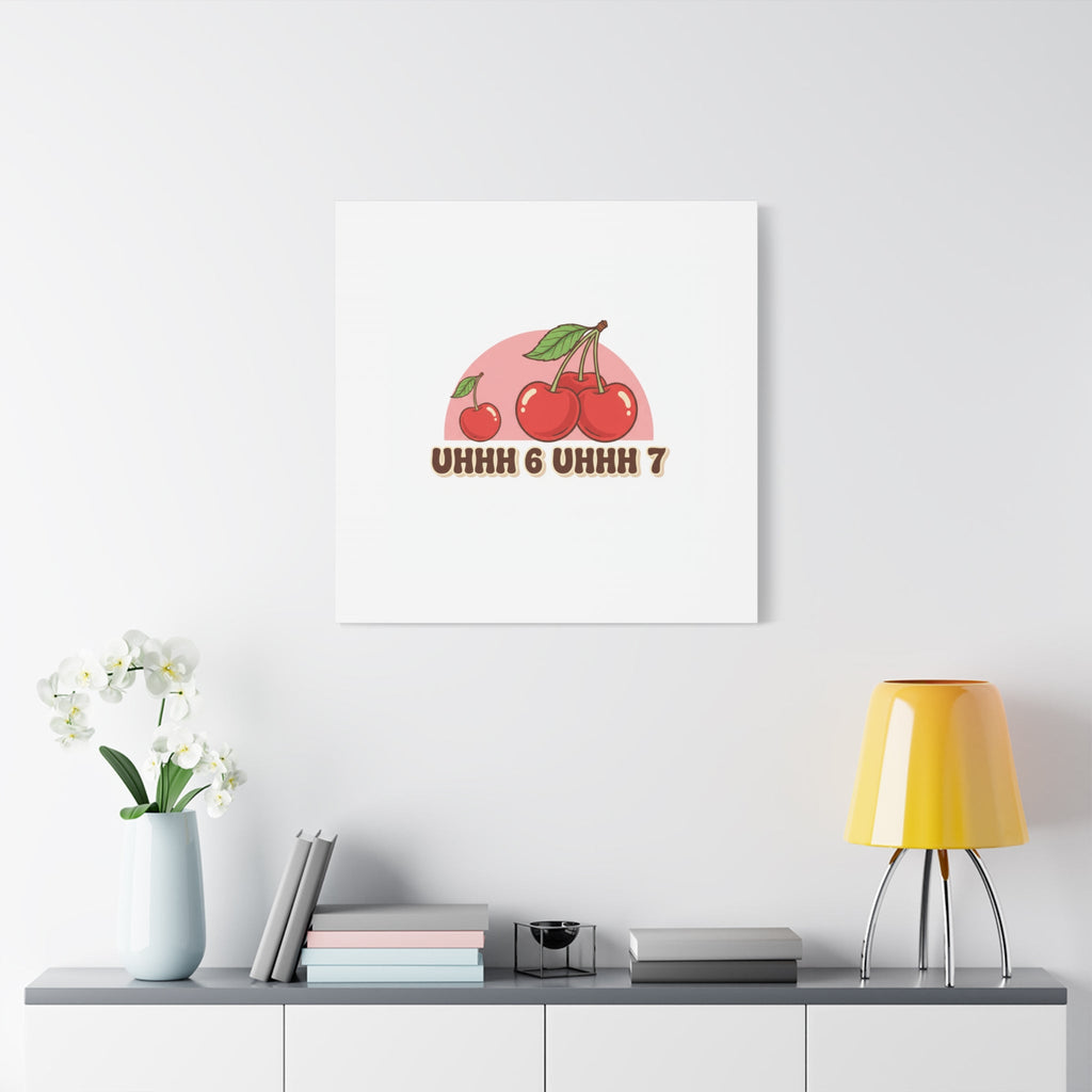 Six Severn Cherry Retro Graphic Canvas | kawaii fruit print, vintage cherry design