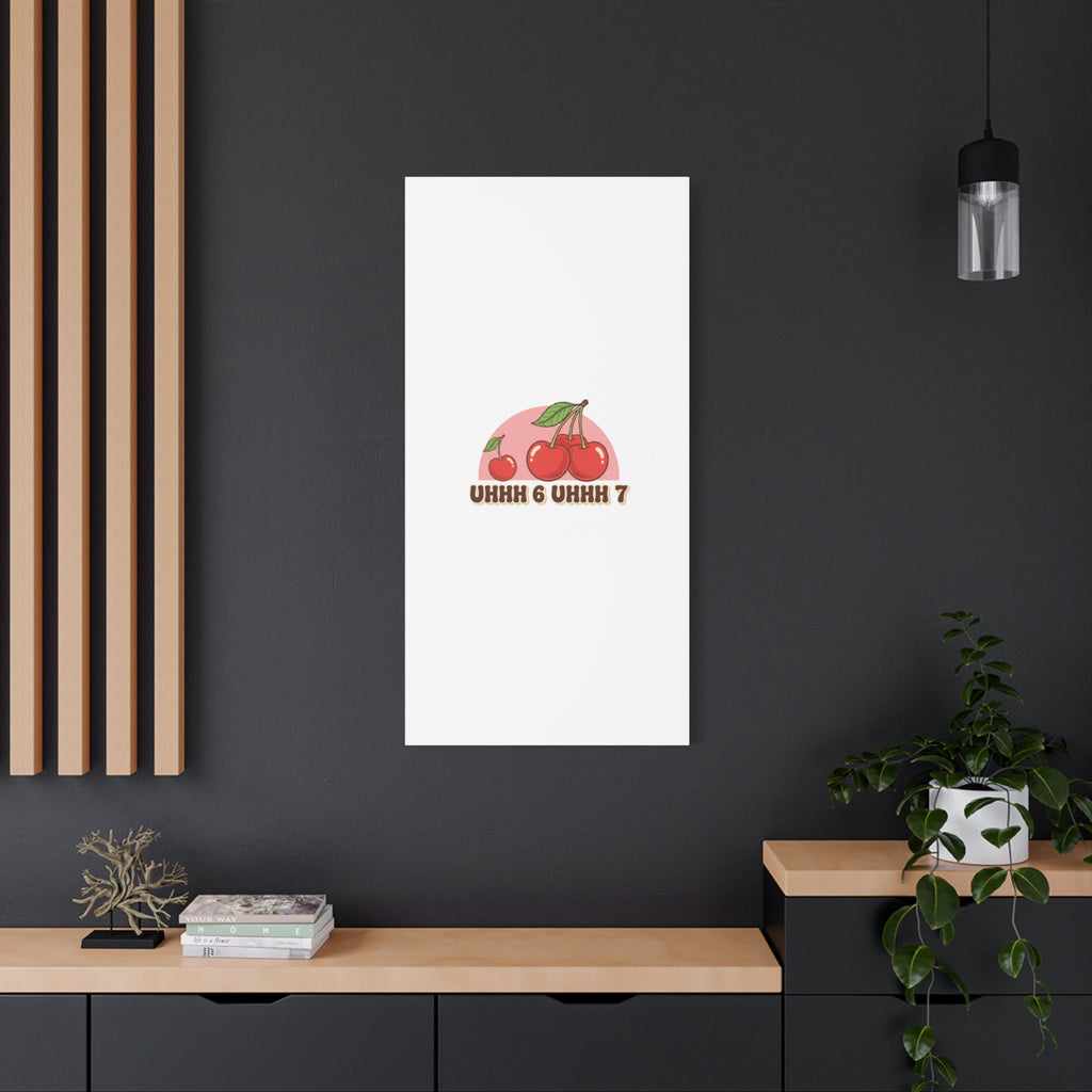 Six Severn Cherry Retro Graphic Canvas | kawaii fruit print, vintage cherry design