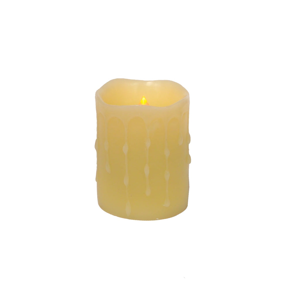 LED Dripping Wax Pillar Candles with Remote (Set of 4)