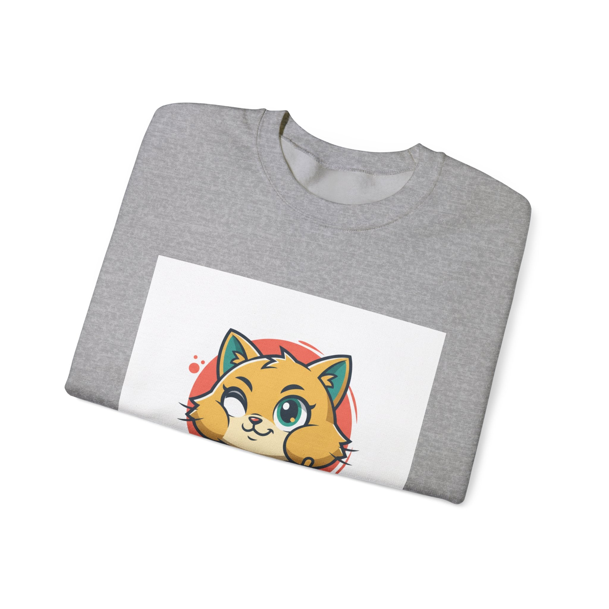 Cute Cheeky Kitty Illustration Sweatshirt | Rodent-Core Cute-Meets-Subversive