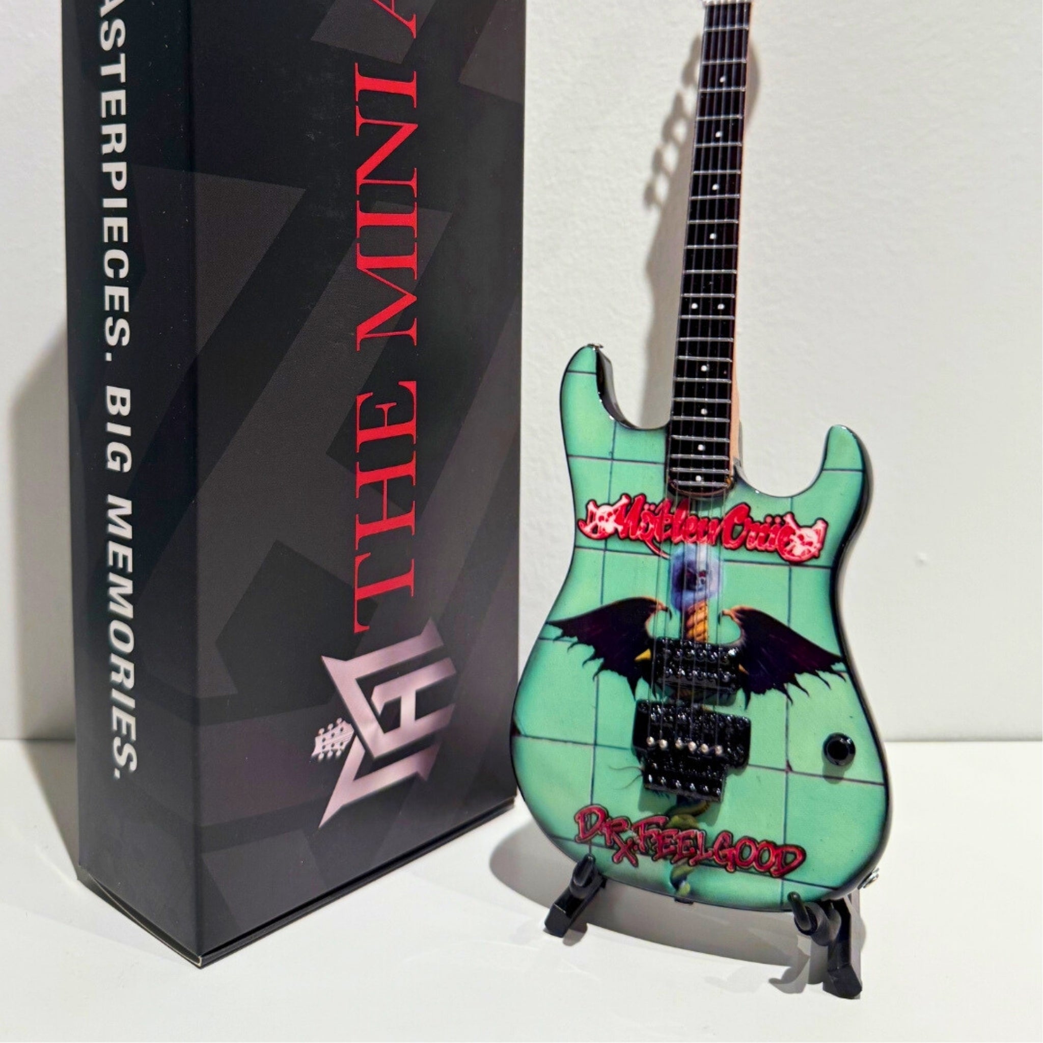 The Complete Mötley Crüe Album Cover Miniature Guitar Set – All 4 Official Mini Guitar Designs