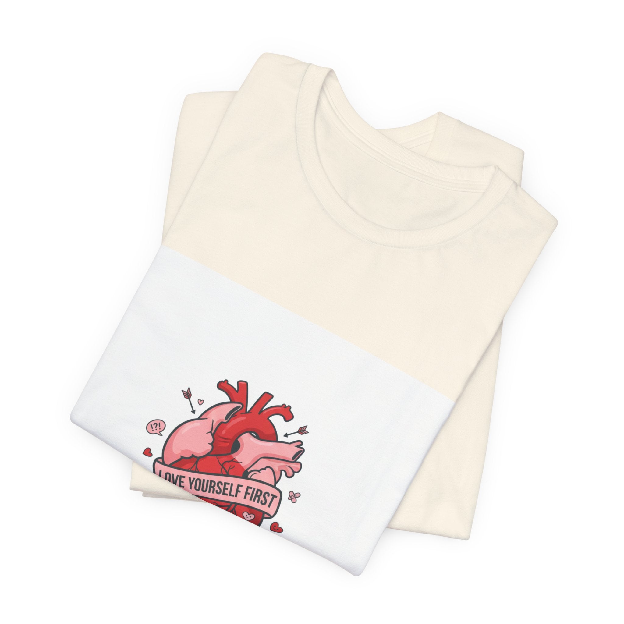 Love Yourself First Tee | anti love graphic, edgy heart shirt