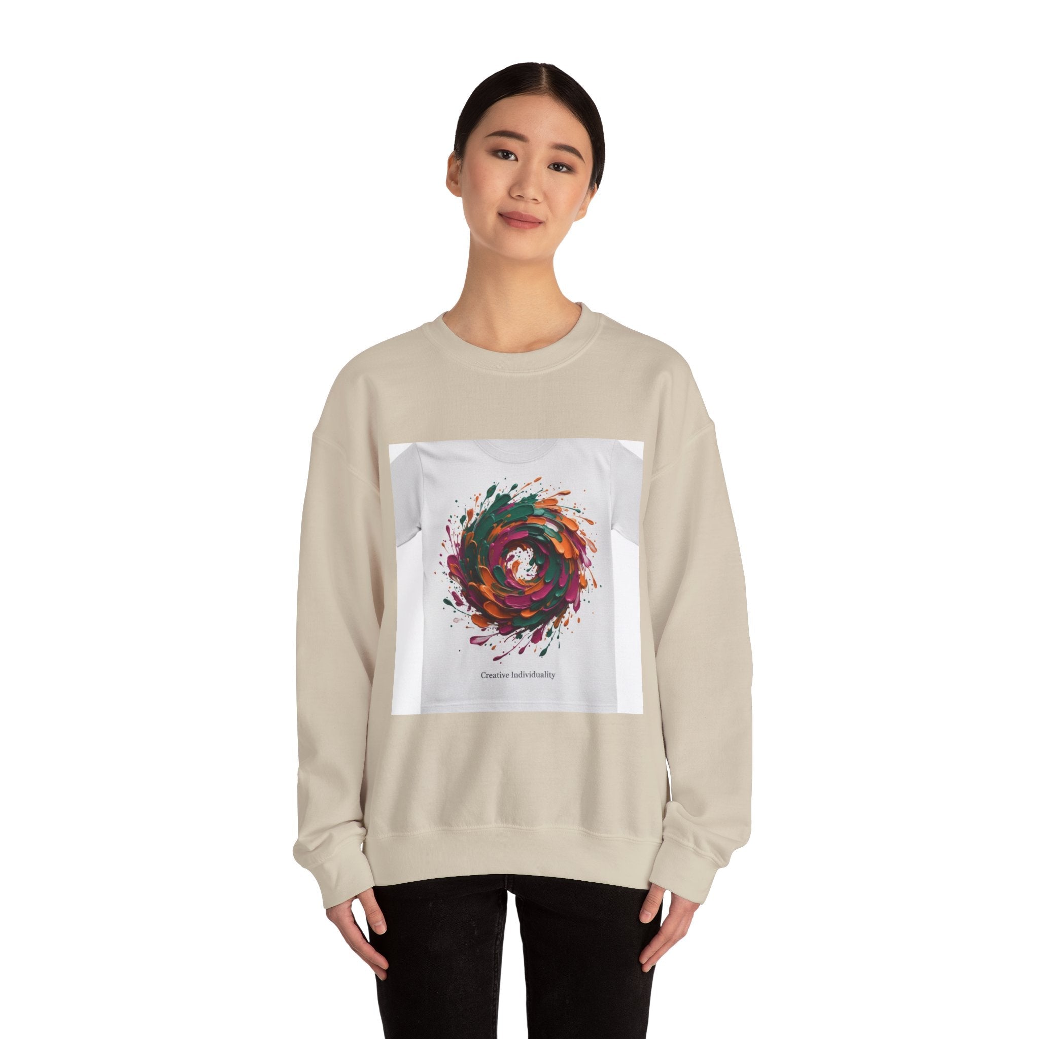 Painterly Abstract Floral Swirl Sweatshirt | artsy brushstroke apparel