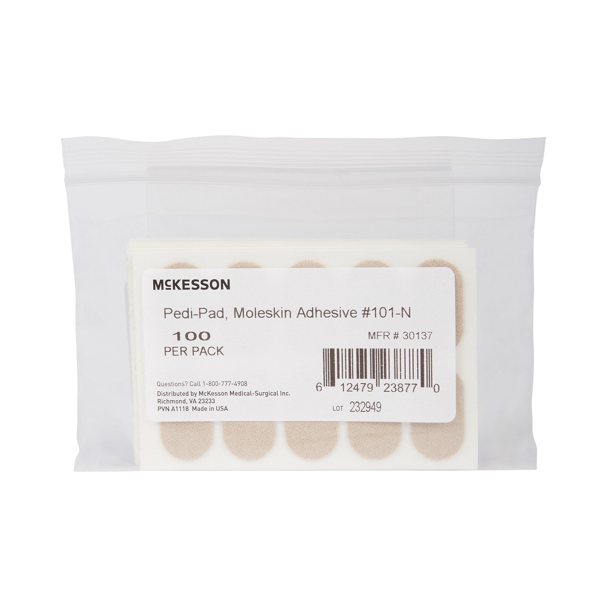McKesson Pedi-Pad Beige Protective Pad, Size 101 Narrow 30137