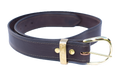 Leather Belt with Metal Belt Keeper Unisex