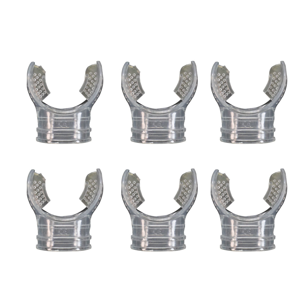 Scuba Diving Clear Regulator Octopus Mouthpieces w/ Regulator Tie, 6pc Pack