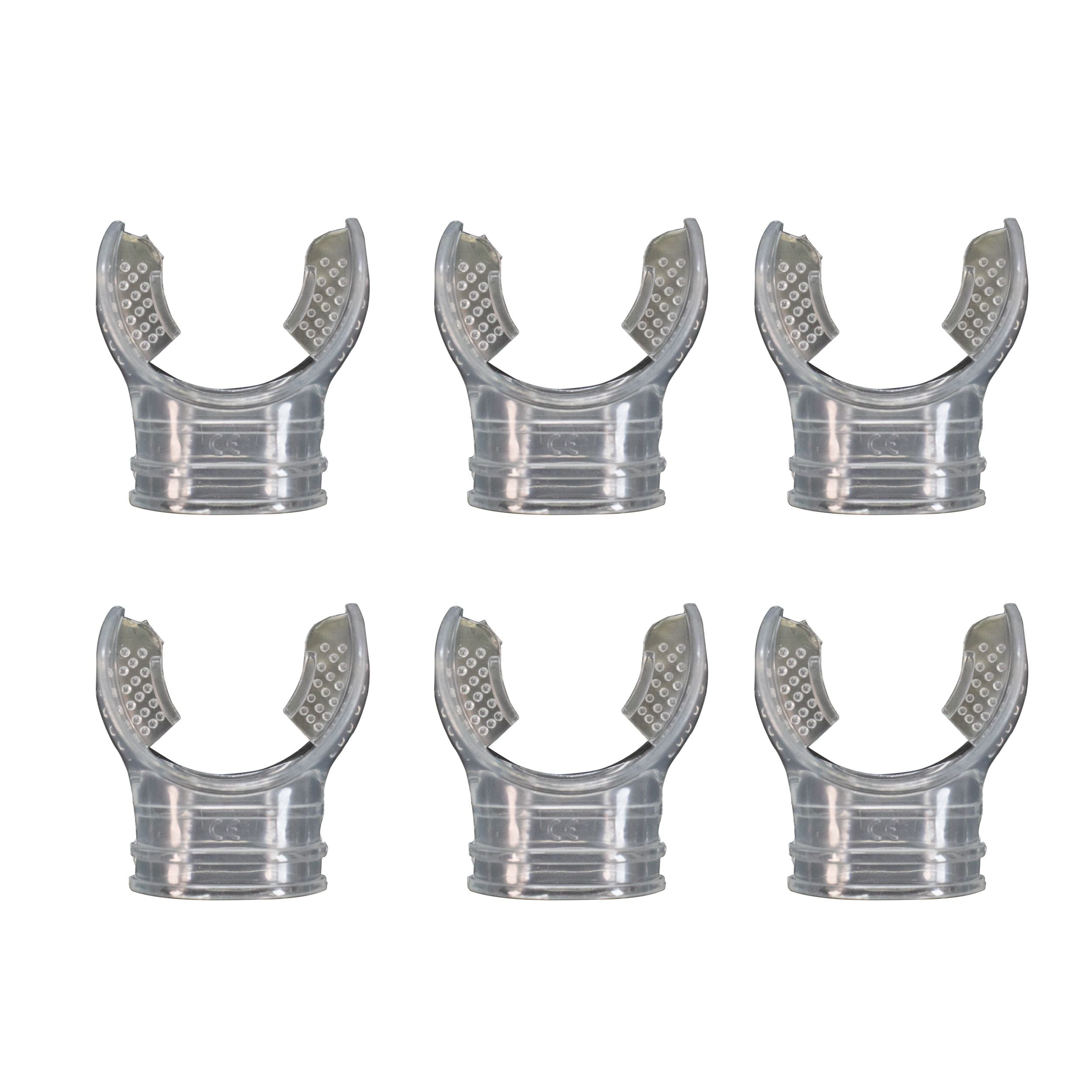Scuba Diving Clear Regulator Octopus Mouthpieces w/ Regulator Tie, 6pc Pack