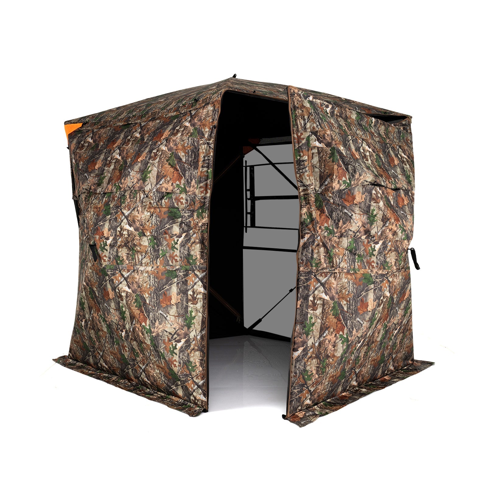 3-4 Person Hunting Blind 270° See-Through Pop-up Ground Blind with Full-Open Swing Door