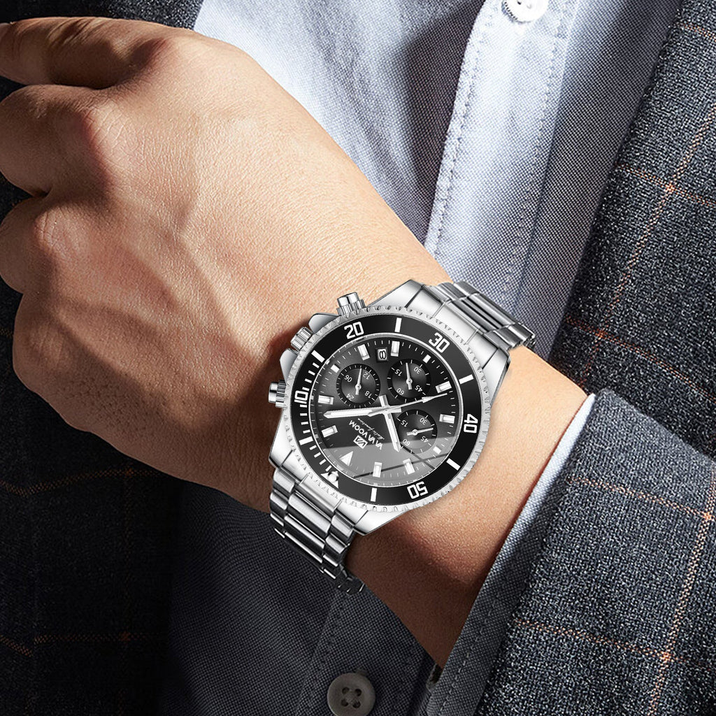 TREND New Men's Elegant Watch Waterproof And Scratch Resistant Stylish Stainless Steel Durable Wrist Watch