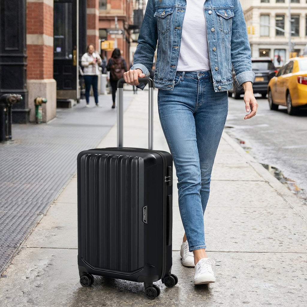 3-Piece Hardside Luggage Set (20/24/28 Inch) Lightweight with 3-Digital Lock