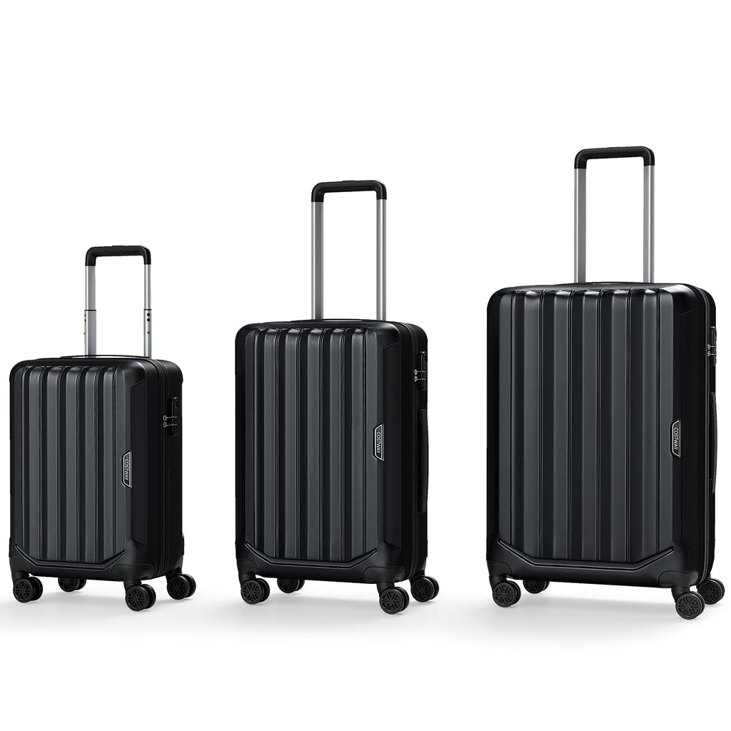 3-Piece Hardside Luggage Set (20/24/28 Inch) Lightweight with 3-Digital Lock
