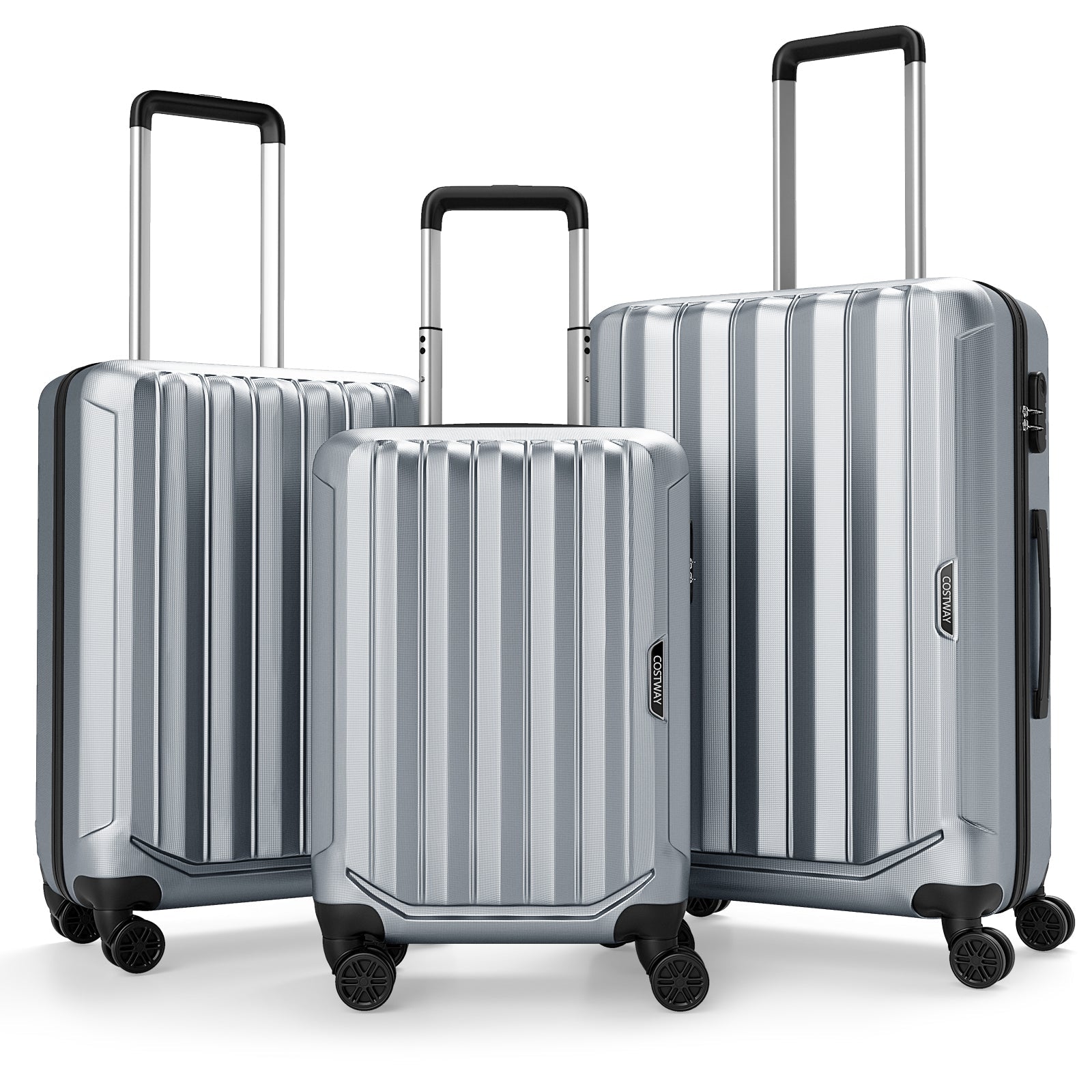 3-Piece Hardside Luggage Set (20/24/28 Inch) Lightweight with 3-Digital Lock