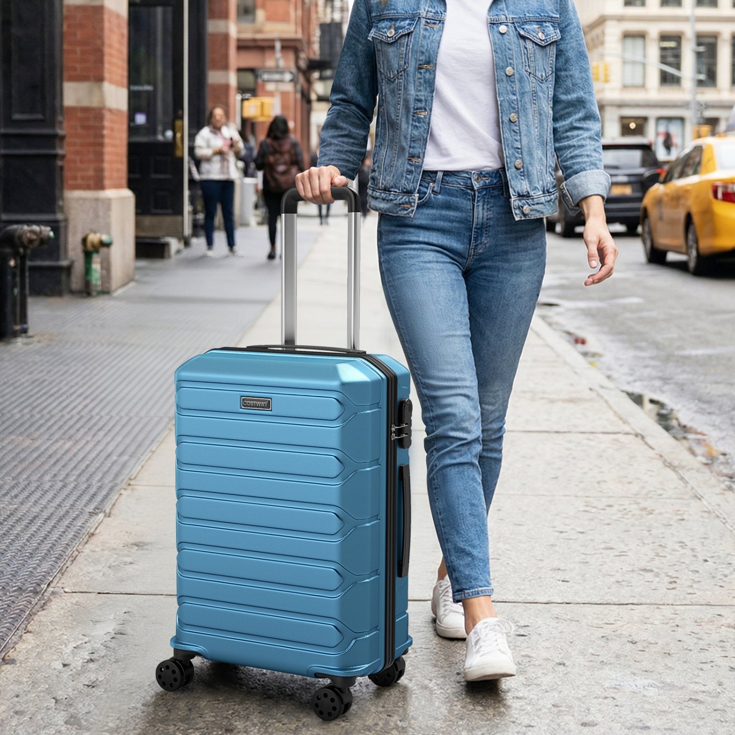3-Piece Hardside Luggage Set Lightweight Hardside Suitcases with 8-Spinner Wheels