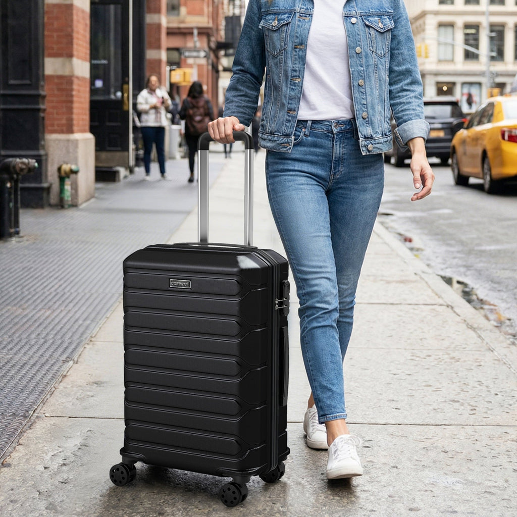 3-Piece Hardside Luggage Set Lightweight Hardside Suitcases with 8-Spinner Wheels