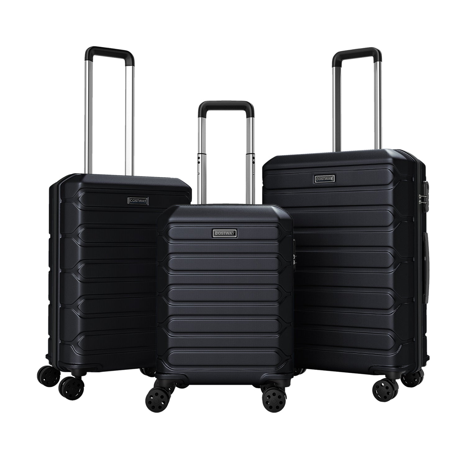 3-Piece Hardside Luggage Set Lightweight Hardside Suitcases with 8-Spinner Wheels