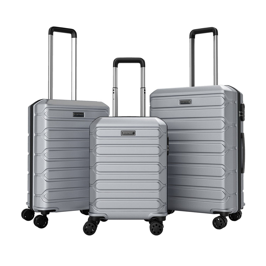3-Piece Hardside Luggage Set Lightweight Hardside Suitcases with 8-Spinner Wheels