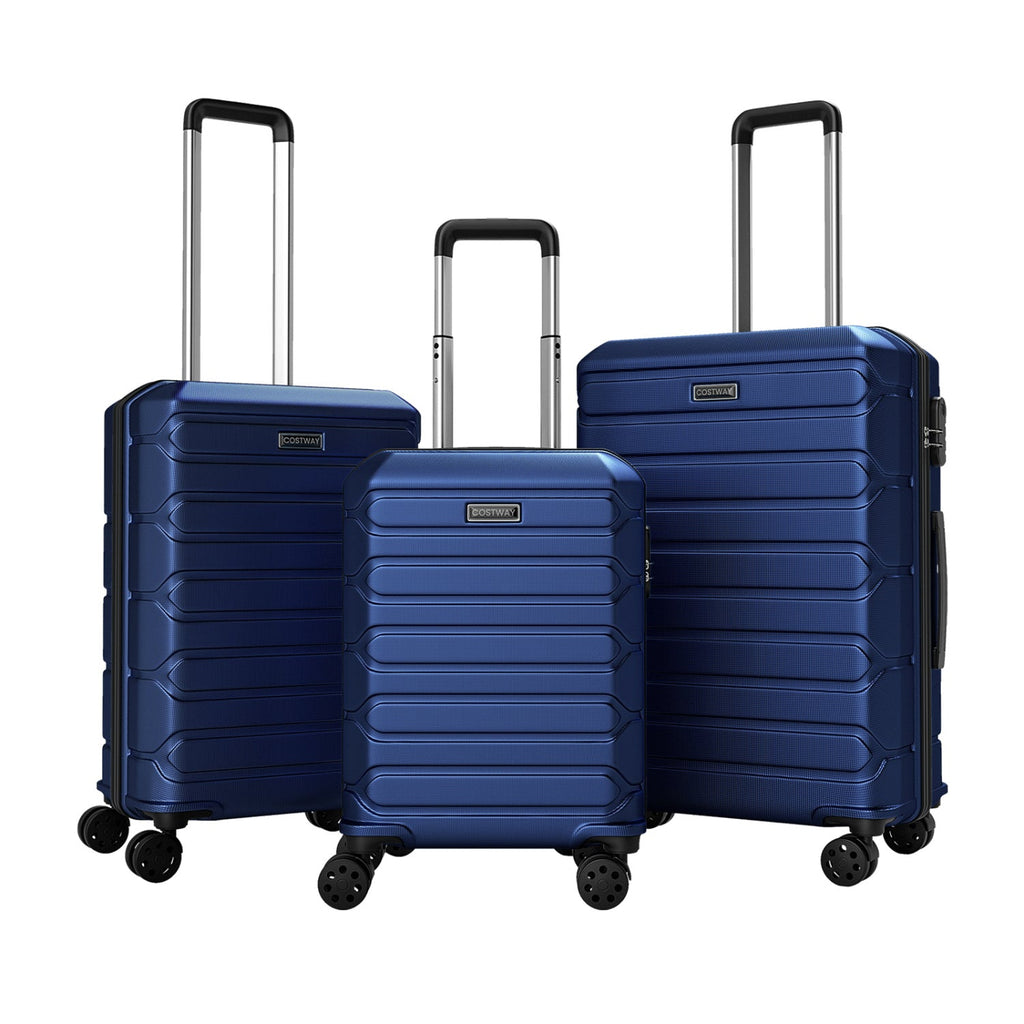 3-Piece Hardside Luggage Set Lightweight Hardside Suitcases with 8-Spinner Wheels