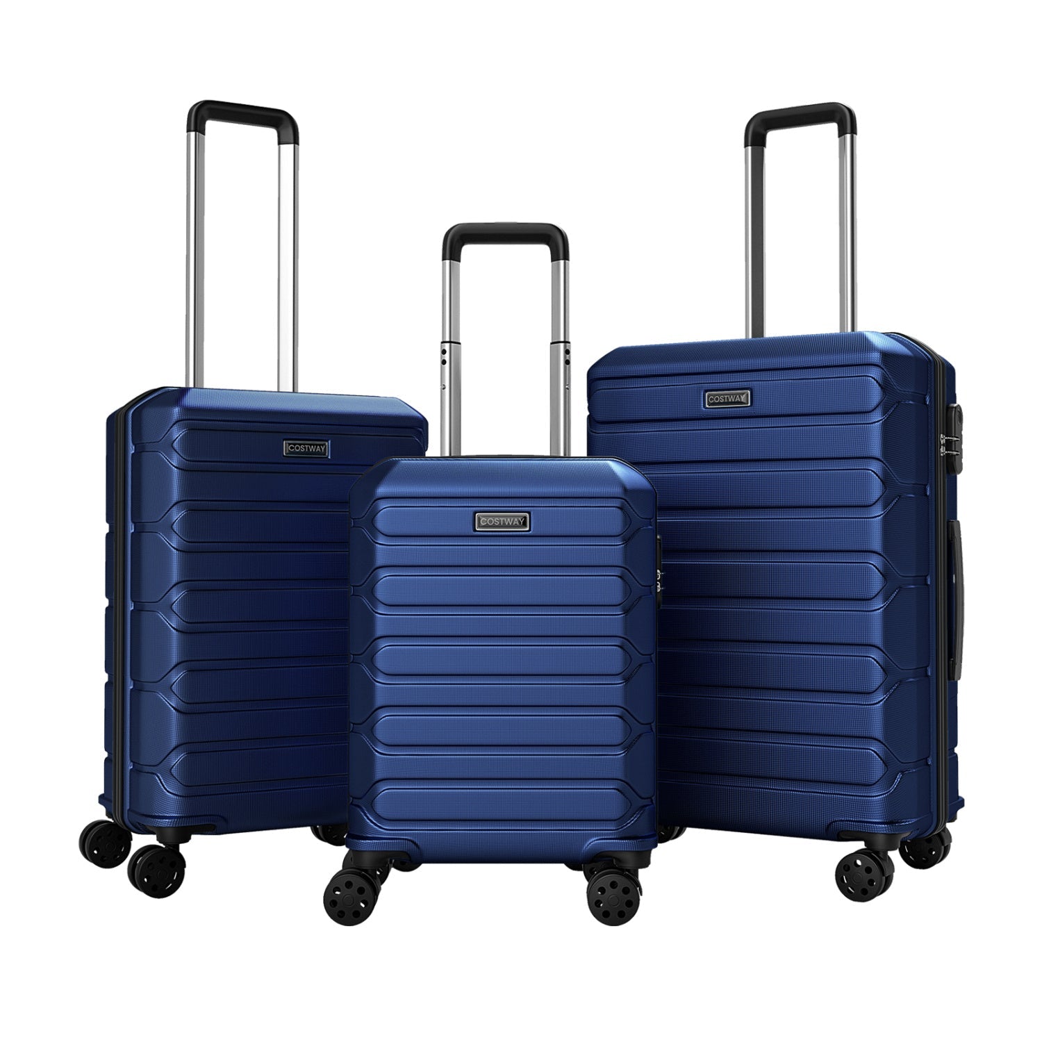 3-Piece Hardside Luggage Set Lightweight Hardside Suitcases with 8-Spinner Wheels