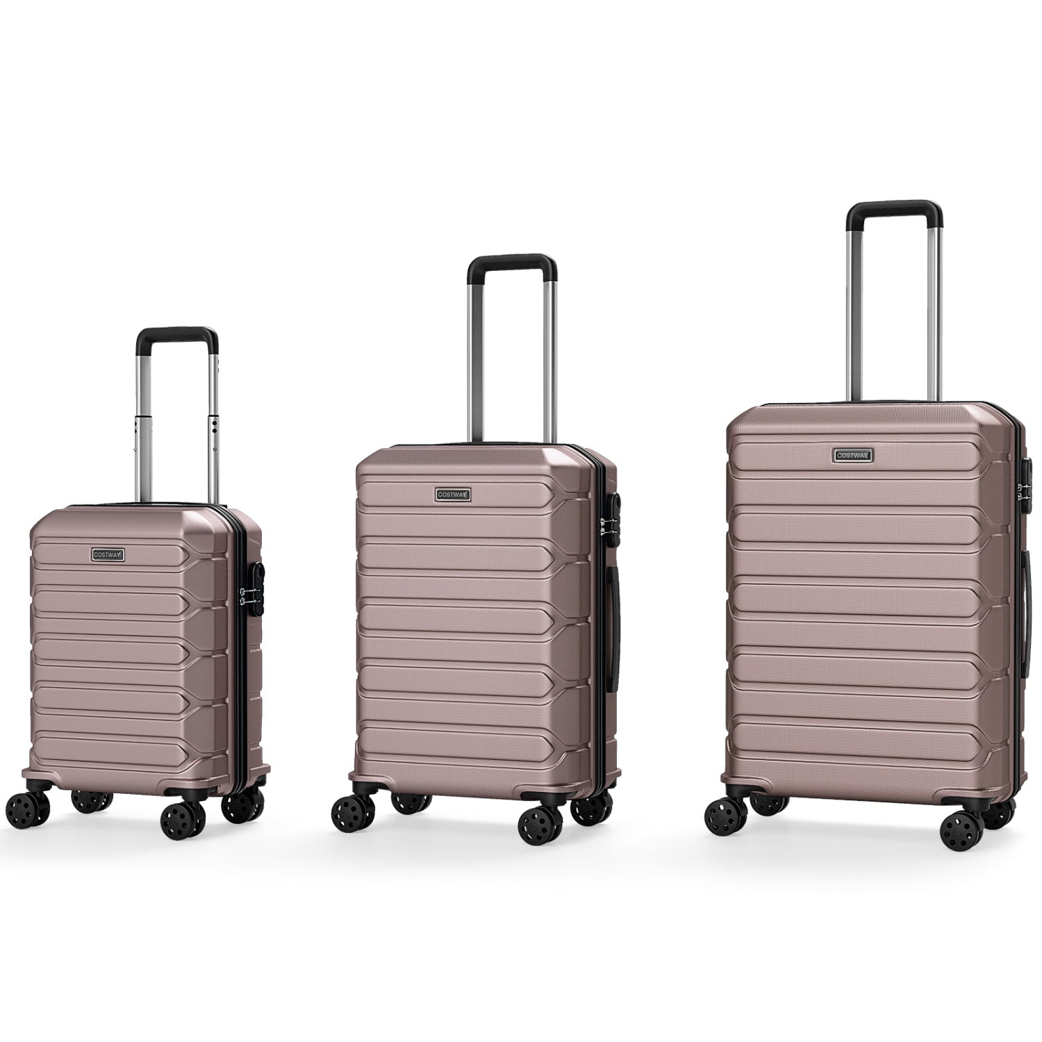 3-Piece Hardside Luggage Set Lightweight Hardside Suitcases with 8-Spinner Wheels