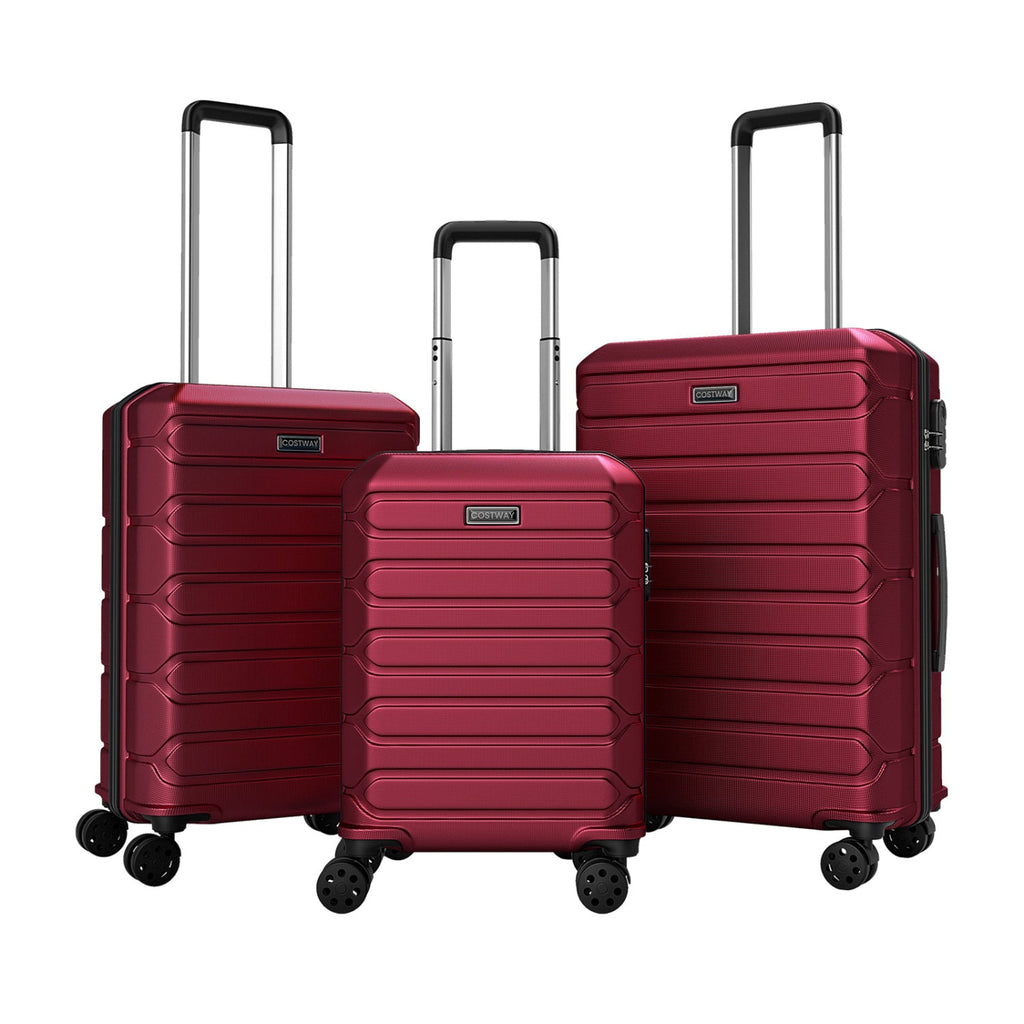 3-Piece Hardside Luggage Set Lightweight Hardside Suitcases with 8-Spinner Wheels