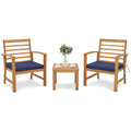 3 Pieces Outdoor Furniture Set with Soft Seat Cushions