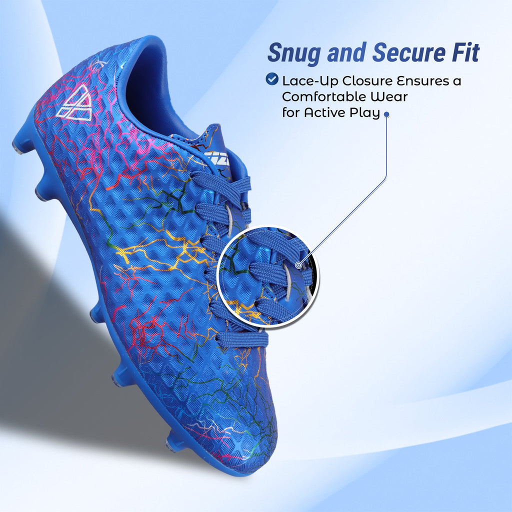 Vizari Zodiac JR Kids Firm Ground (FG) Soccer Cleats – Blue, Youth Sizes 8C–6Y
