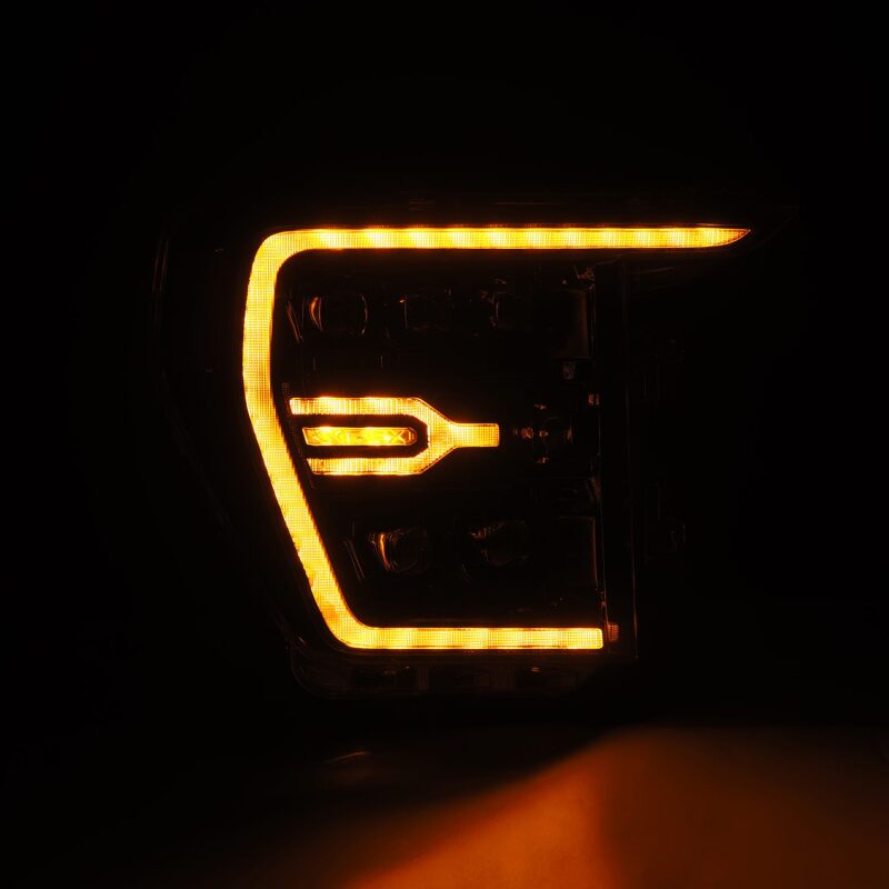 AlphaRex 21-22 Ford F-150 NOVA LED Proj Headlights Plank Style Alpha Blk w/Activ Light/Seq Signal 880138 *Discontinued