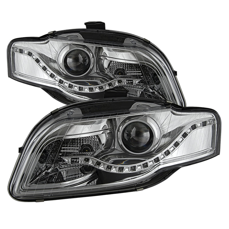 SPYDER xTune Audi A4 06-08 Projector Headlights - Halogen Model Only - DRL LED - Chrome PRO-JH-AA406-DRL-C 9036088