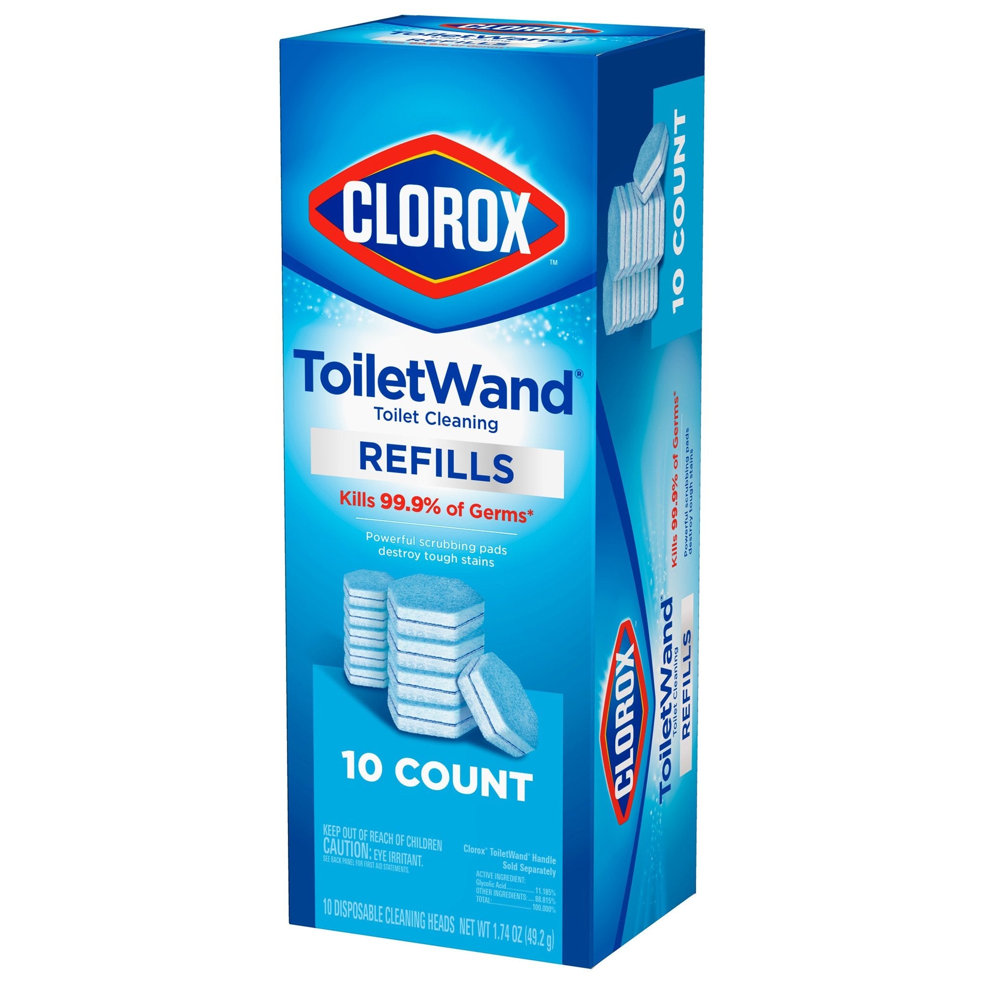 Toilet Bowl Cleaner Disinfecting Refill Pads Clorox® Blue / White, 3 Inch, Sponge Head 31620