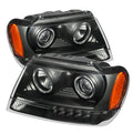 SPYDER Xtune Jeep Grand Cherokee 99-04 Projector Headlights LED Halo Black PRO-JH-JGC99-LED-BK 5077028