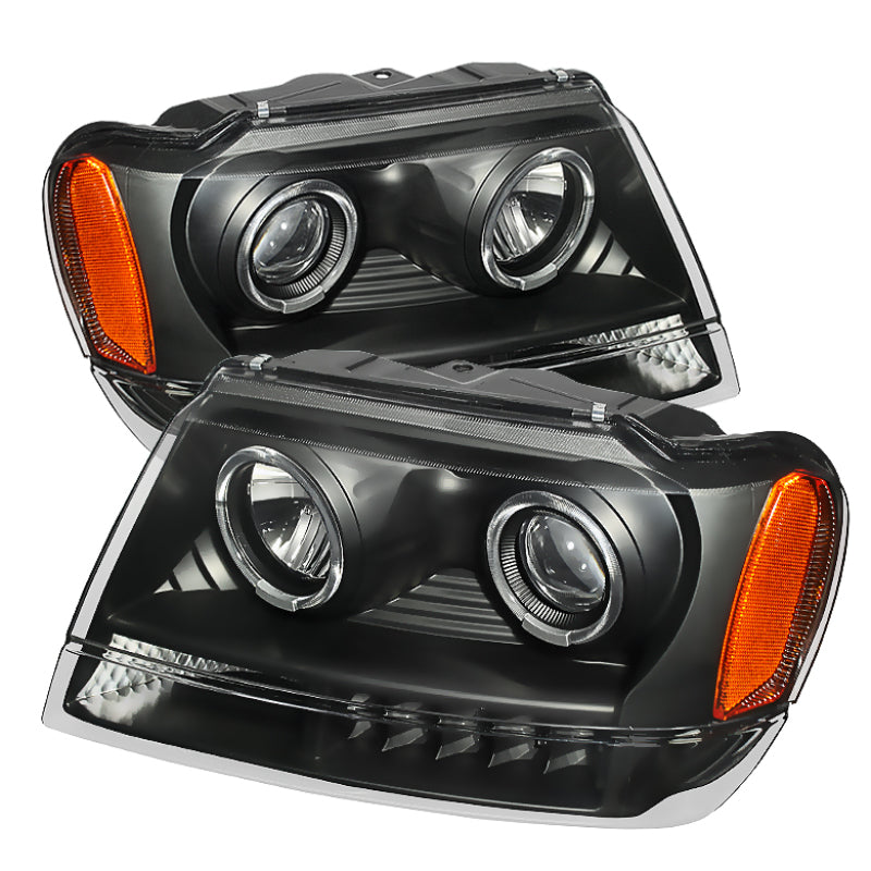 SPYDER Xtune Jeep Grand Cherokee 99-04 Projector Headlights LED Halo Black PRO-JH-JGC99-LED-BK 5077028