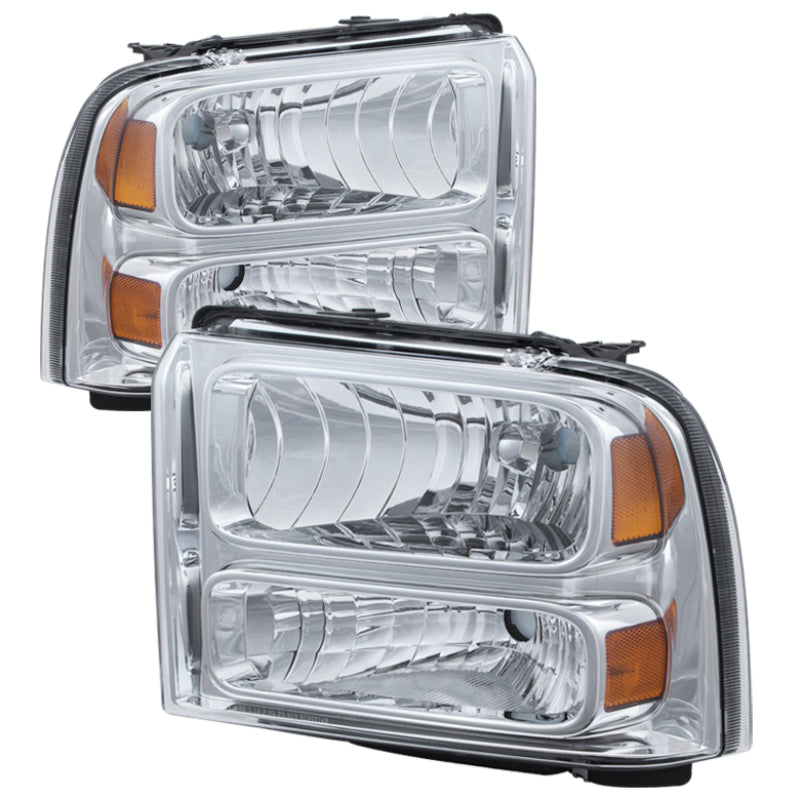 SPYDER Xtune Ford F250/350/450 Super Duty 05-07 Crystal Headlights Chrome HD-JH-FS05-AM-C 9026560