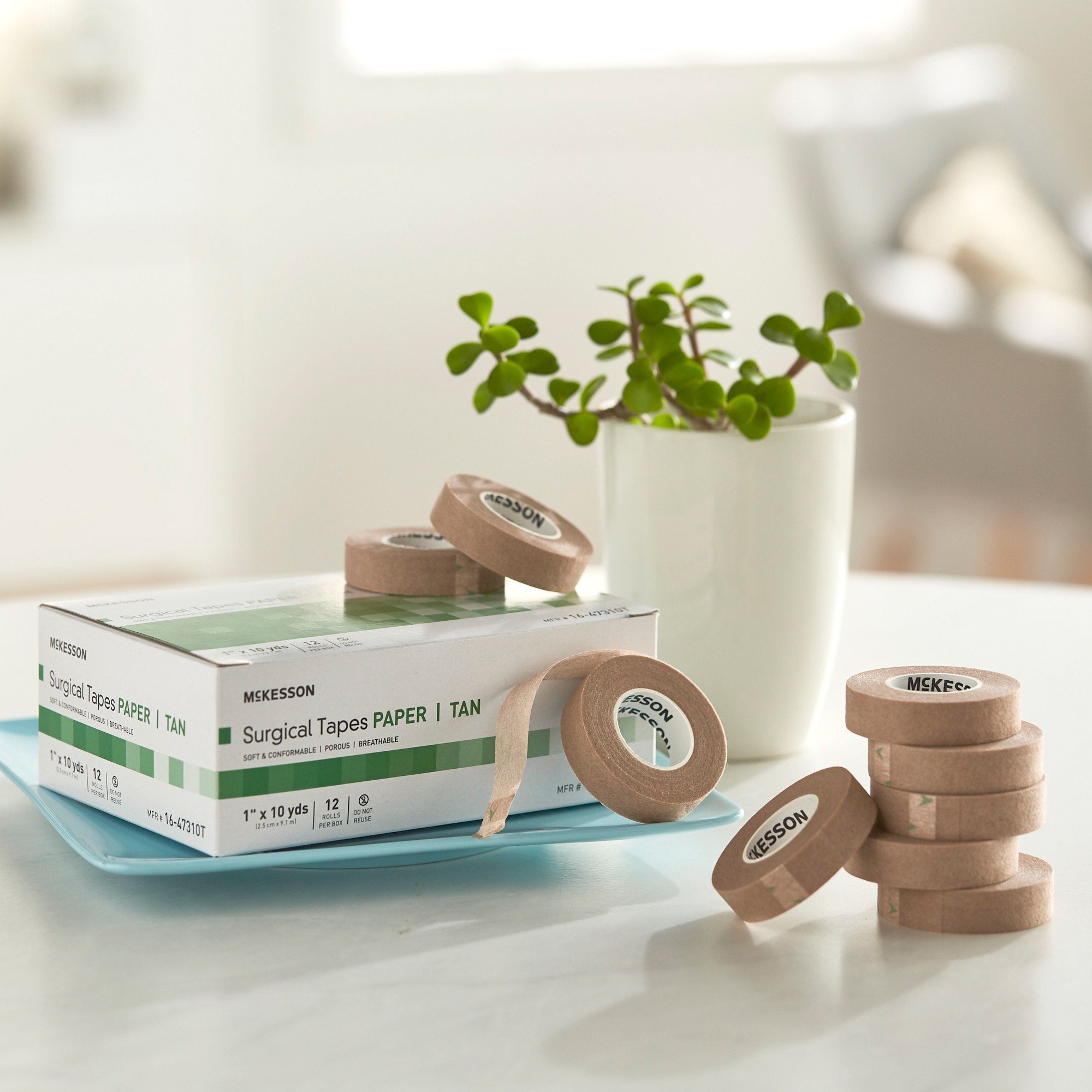 McKesson Paper Medical Tape, 1/2 Inch x 10 Yard, Tan 16-47305T