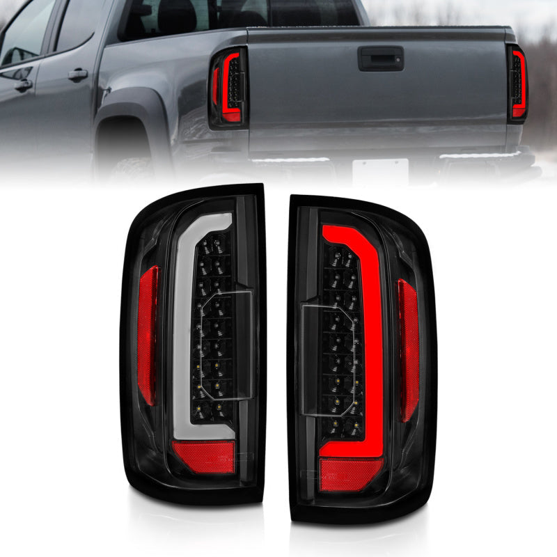 ANZO 15-21 GMC Canyon LED Taillights w/ Light Bar Black Housing Clear Lens 311405