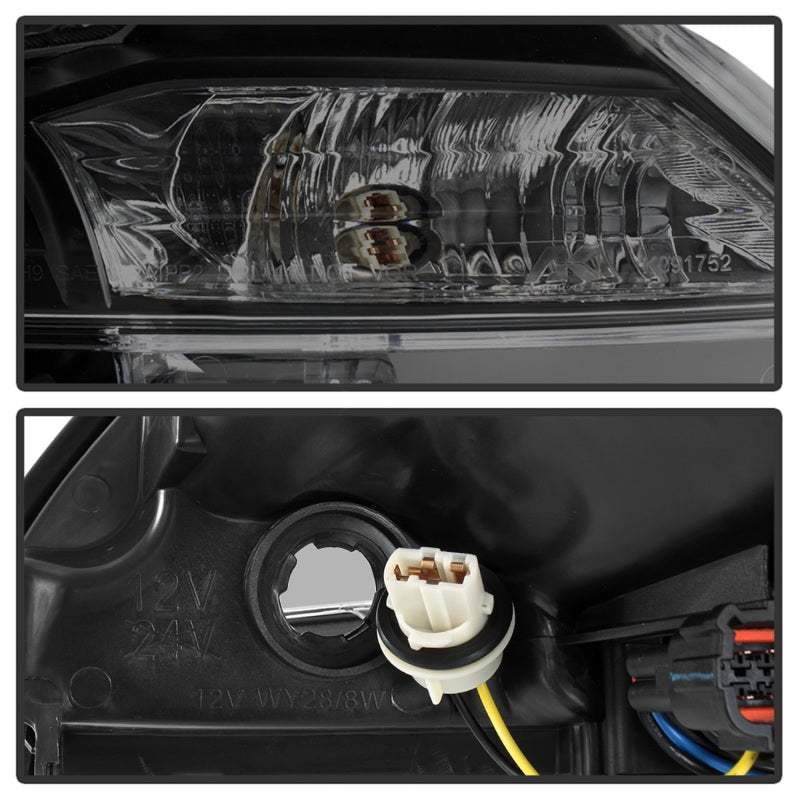 SPYDER xTune 13-15 Nissan Sentra DRL LED Light Bar Proj Halogen Headlights - Blk Smoke (PRO-JH-NS13-LB-BSM) 9042973