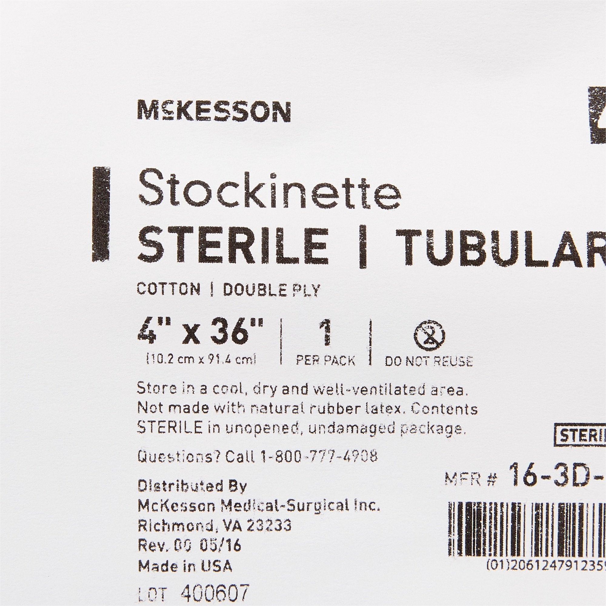 McKesson Beige Cotton Tubular Stockinette, 4 x 36 Inch 16-3D-436