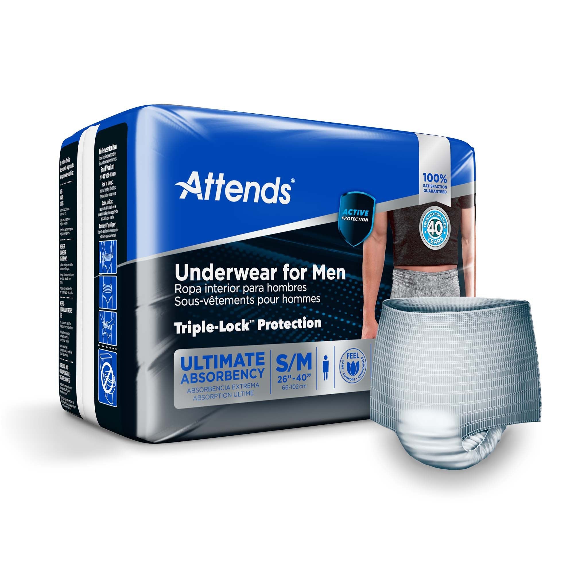 Attends® Discreet Men's Underwear, Level 5, Small / Medium ADUM15