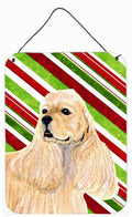 Cocker Spaniel Candy Cane Holiday Christmas Wall or Door Hanging Prints Aluminum Metal Sign Kitchen Wall Bar Bathroom Plaque Home Decor Front Door Plaque, 12x16, Multicolor