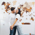 3D Wooden World Map Multicolor - PhishStones Products