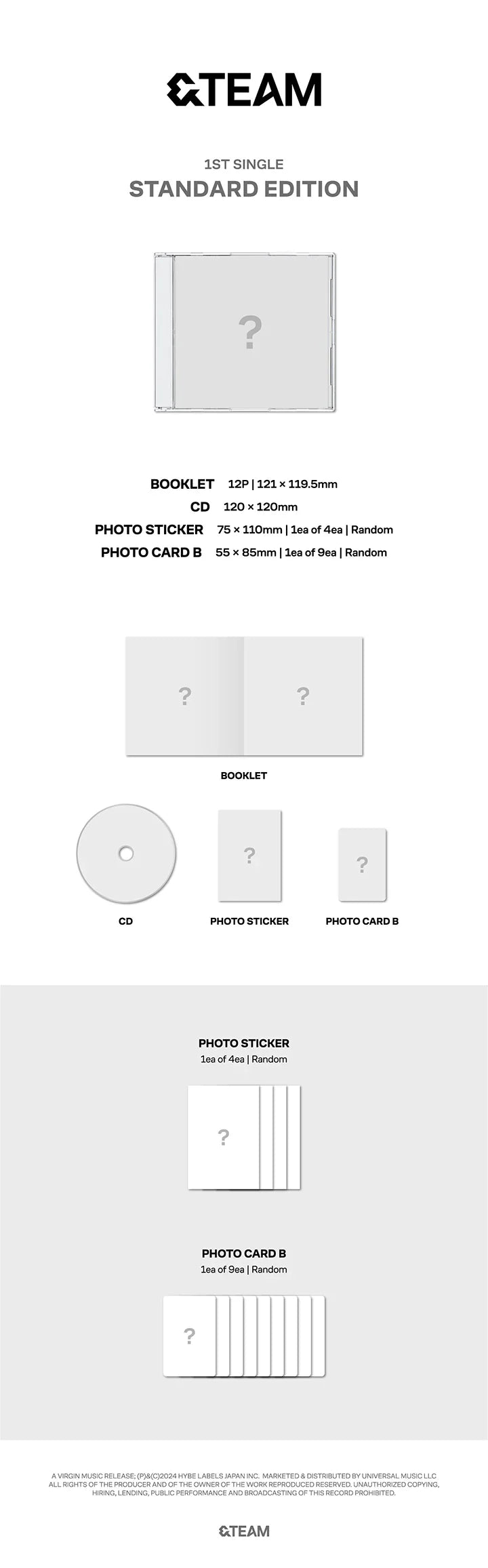 &TEAM - 1st Single Japan Album (Standard Edition Ver.)